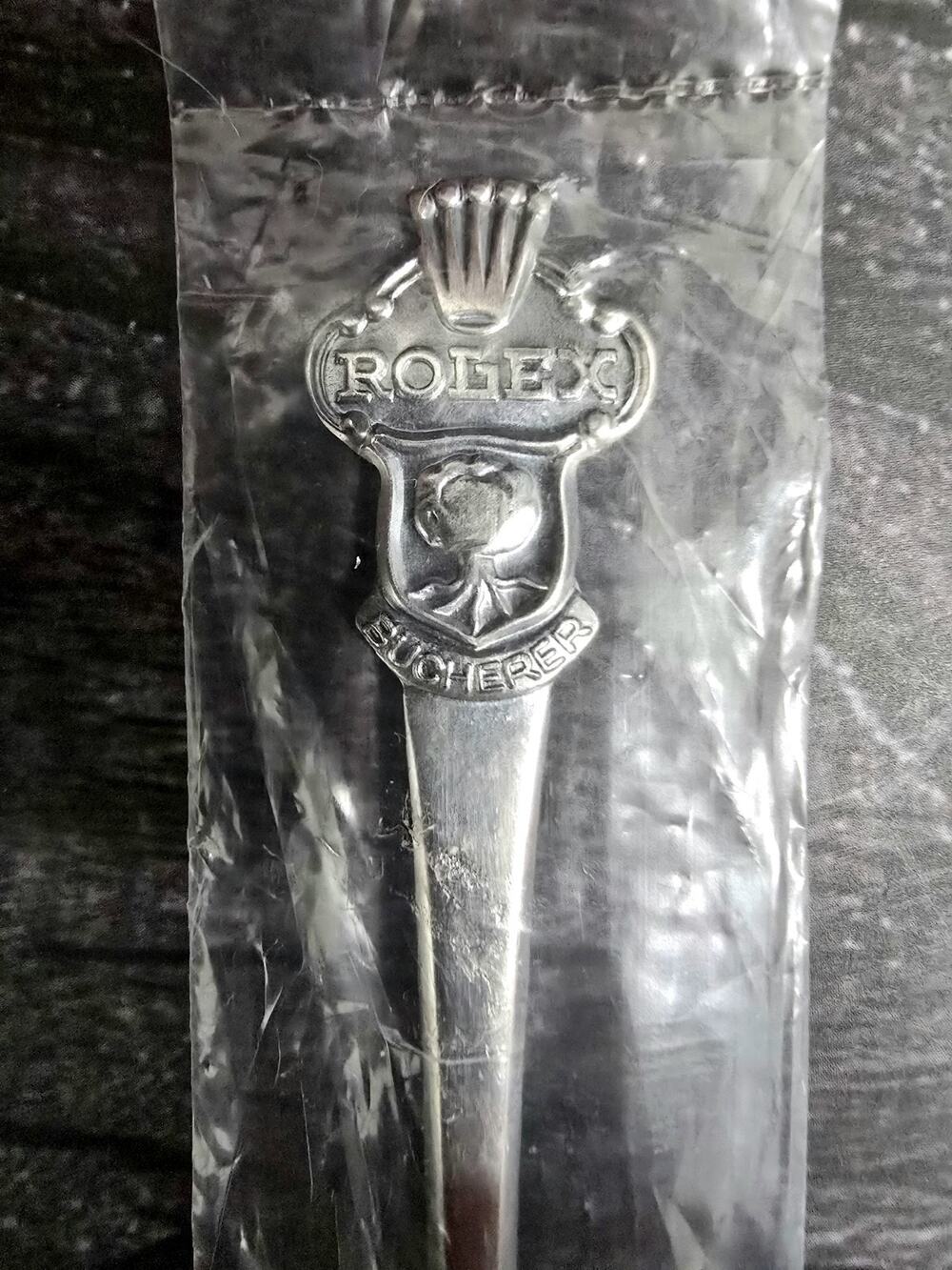 NEW NOS Rolex Bucherer of Switzerland Souvenir Spoon Rare - Silver Plated CB 6